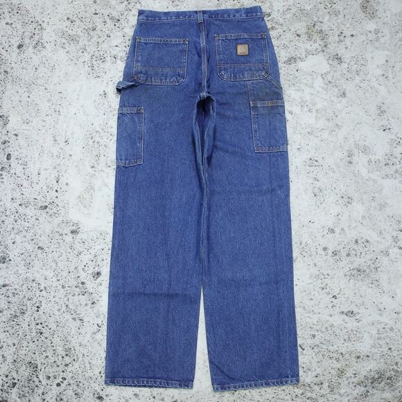 Vintage Carhartt B73 DST Faded Blue Jeans Denim Double Knee Carpenter Pant 29x32 - Picture 2 of 16